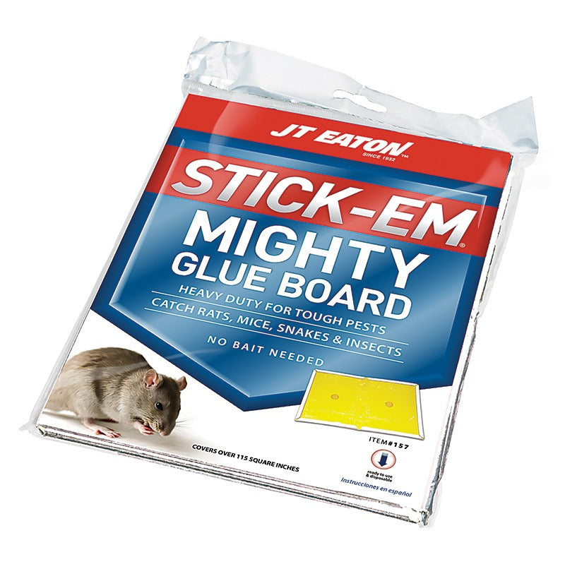 Stick-Em Mighty Glue Board – Rat, Mouse & Insect Trap 157 (12-Pack)