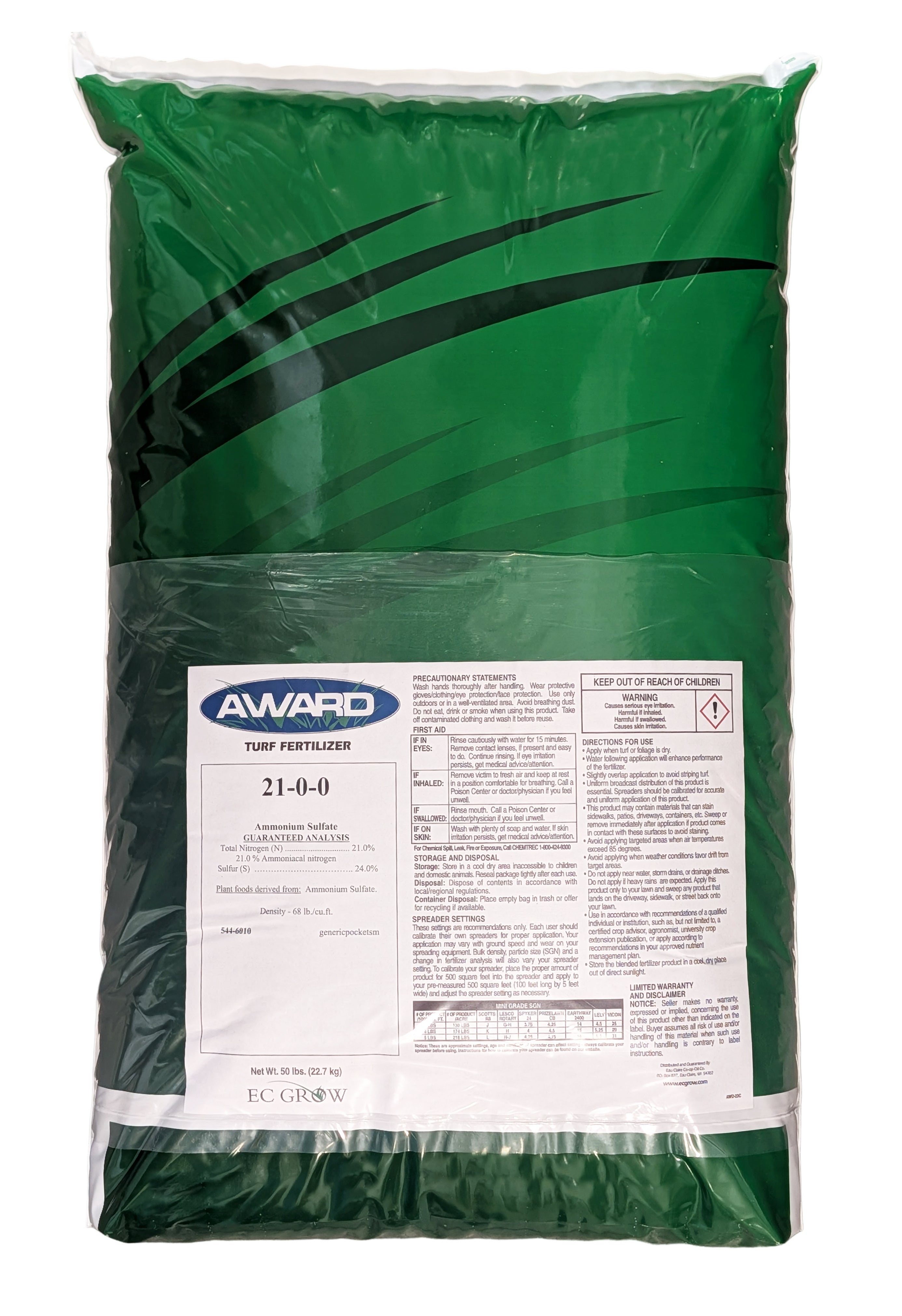 21-0-0 Ammonium Sulfate Standard bag (50 lbs)