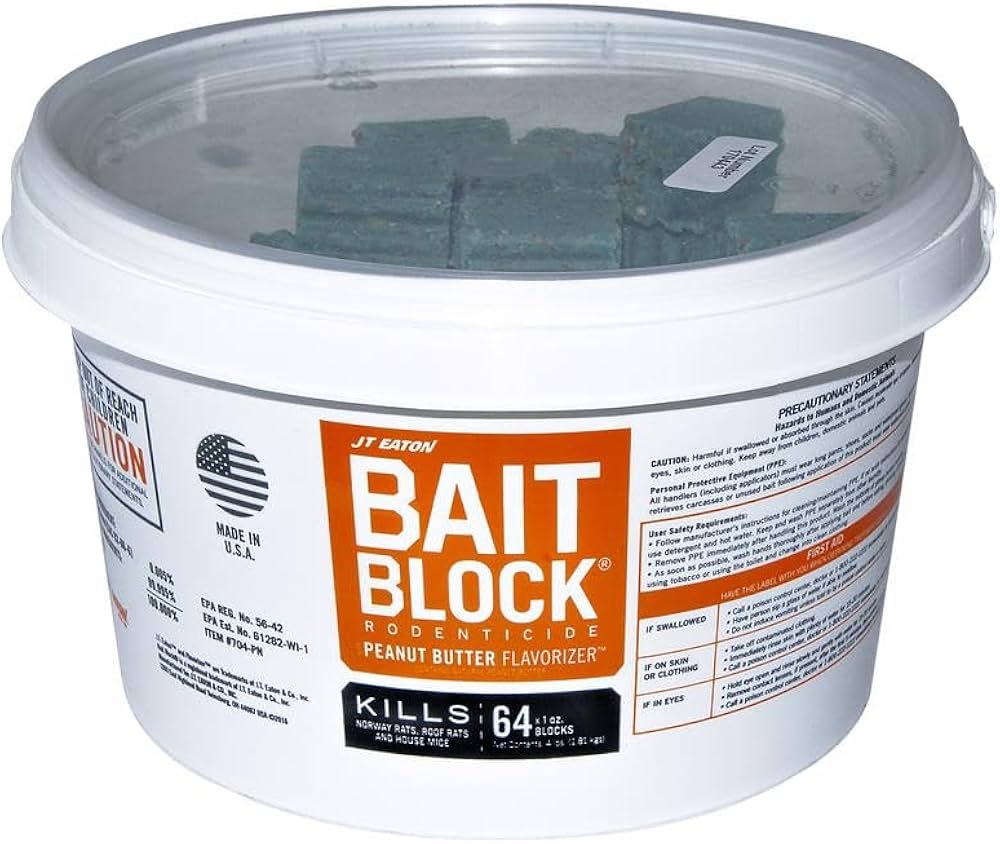 JT Eaton Peanut Butter Flavor Bait Blocks 704-PN pail (4 lbs)