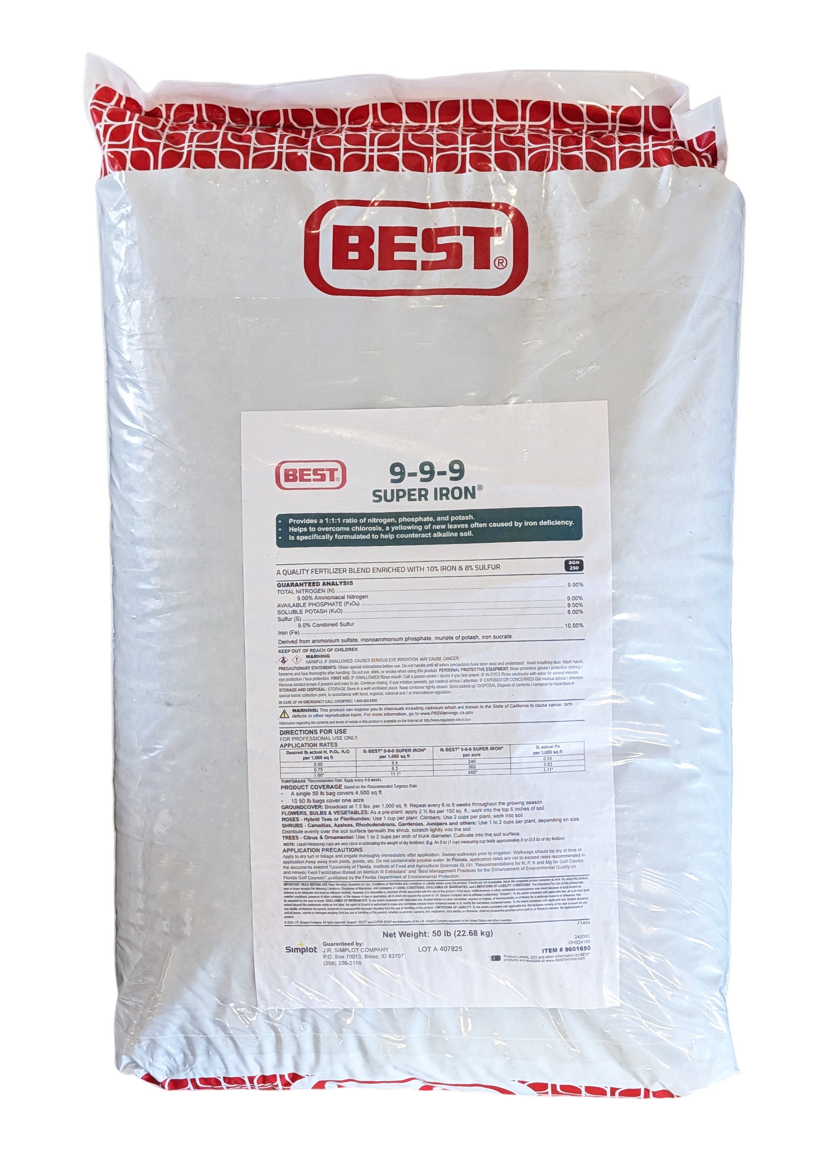 sira　 BEST 9-9-9 Super Iron Fertilizer 50 lb for Turf & Landscape