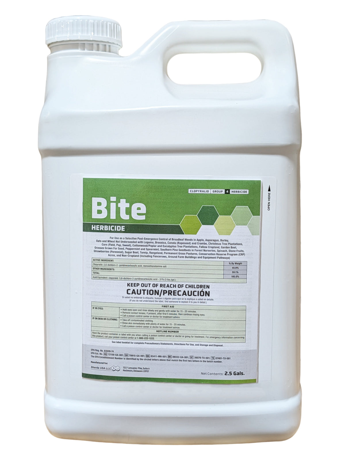 Bite Herbicide - Clopyralid Broadleaf Weed Control jug (2.5 gal)