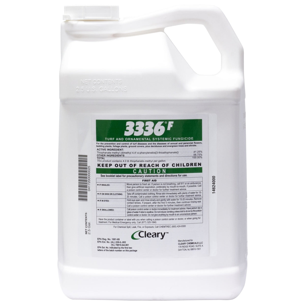 Clearys 3336F Fungicide jug (2.5 gal) - simple