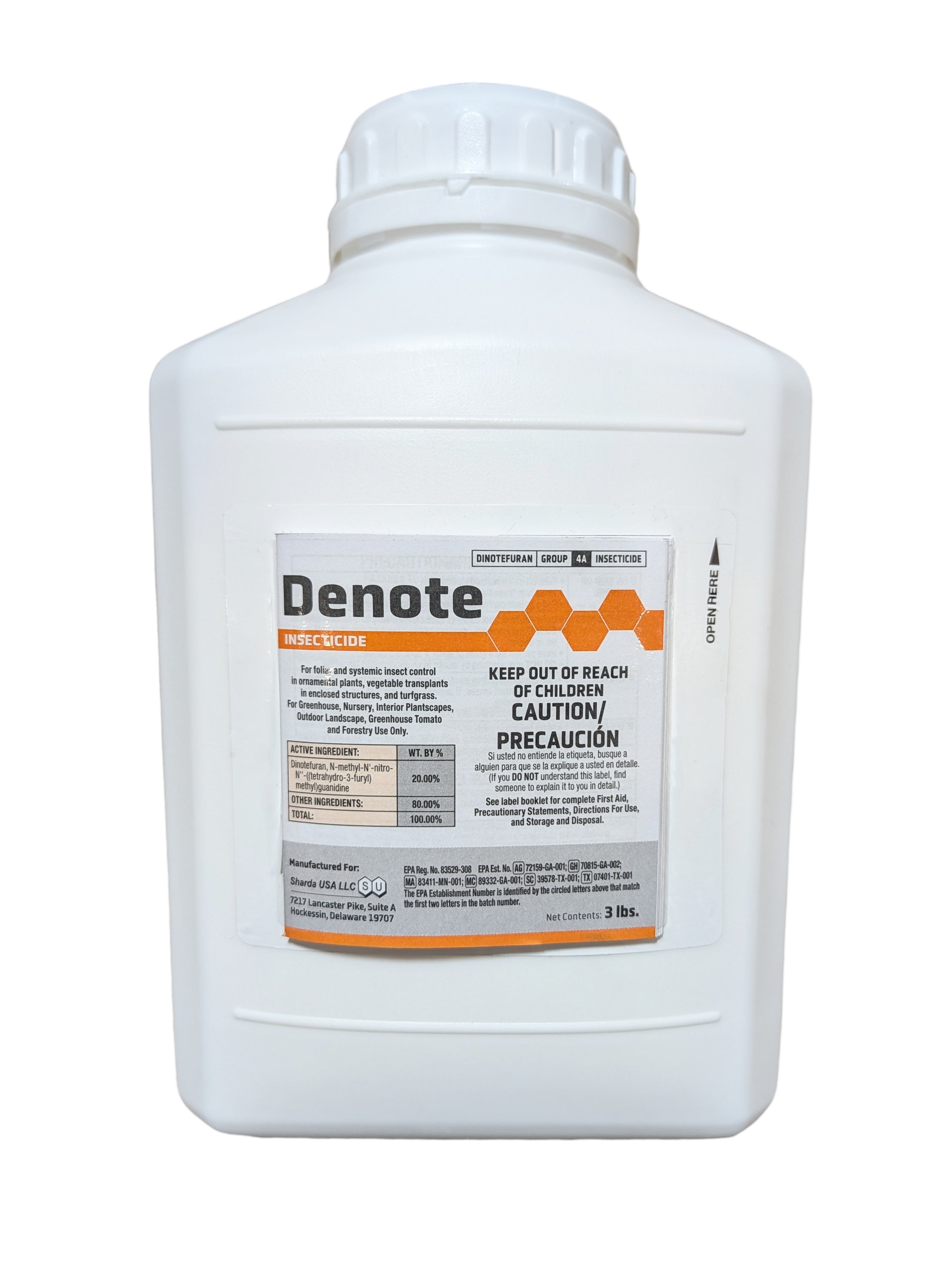 Denote Insecticide (Safari 20SG) for Ornamentals bottle (3 lbs)