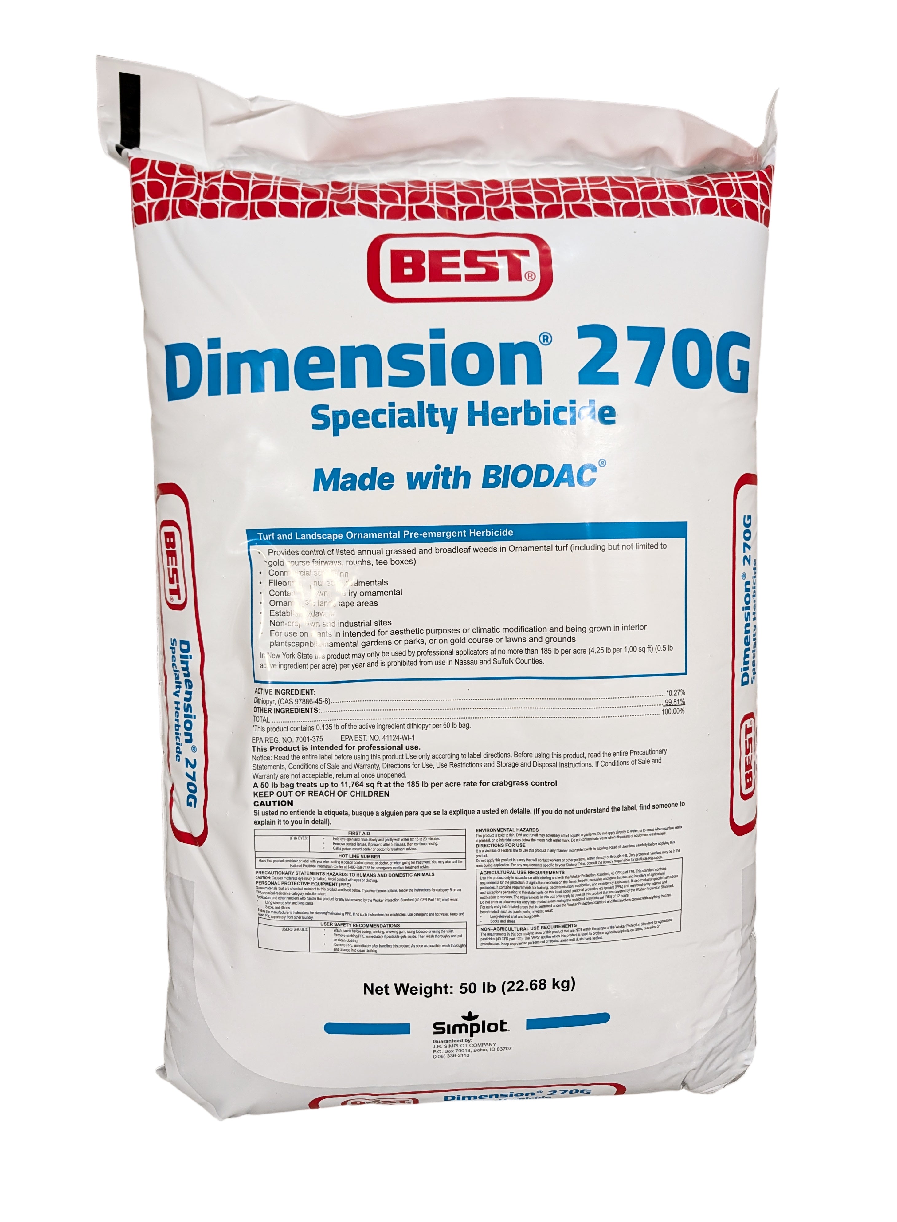 16-4-8 fertilizer + pre-emergent herbicide Dimension 270G Pre-Emergent Granular Herbicide 50 lb