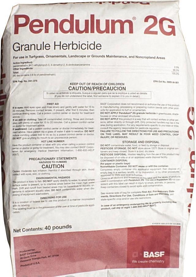 granulated herbicide Pendulum 2G Granular Herbicide 40 lb bag