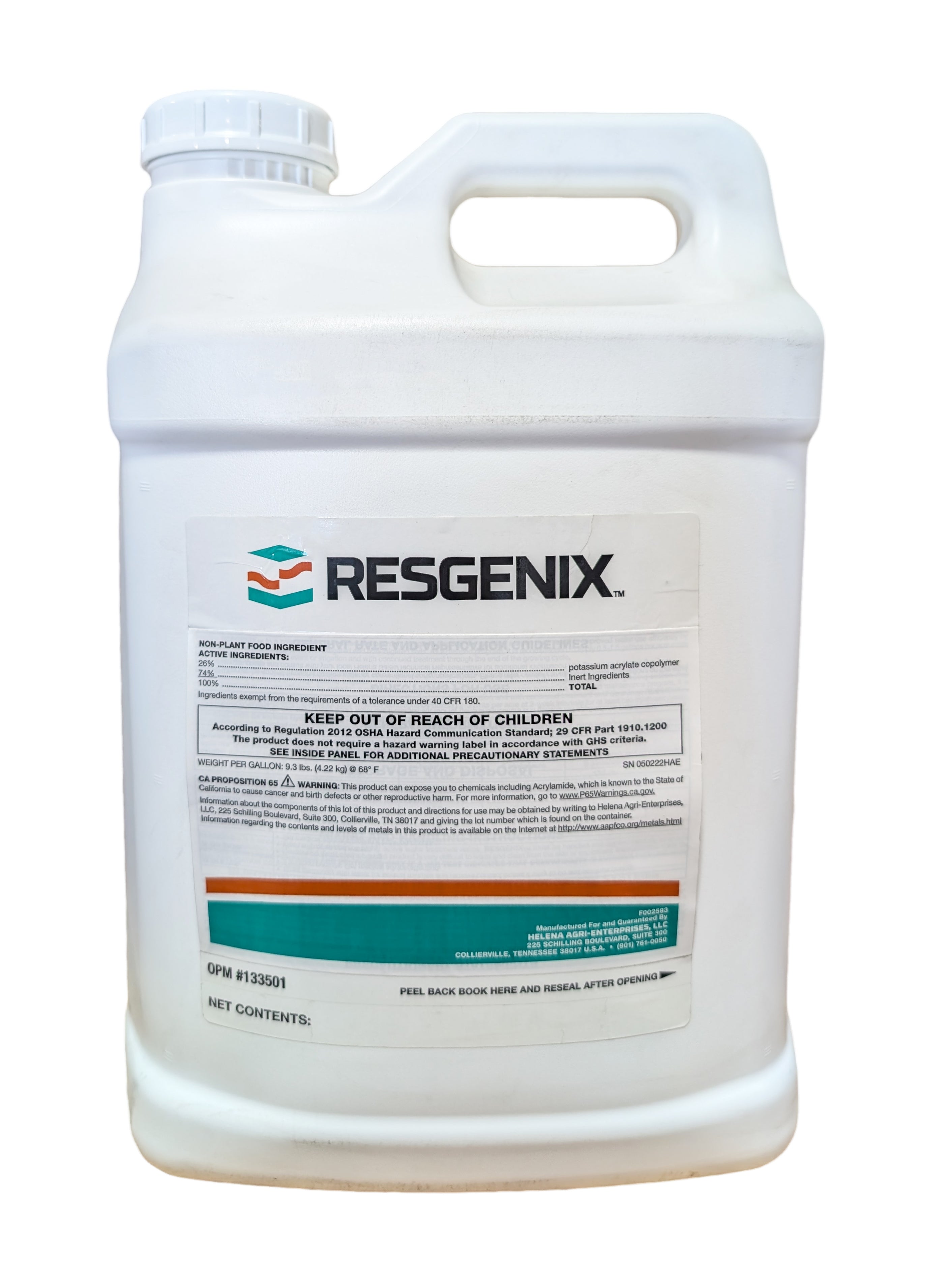 Resgenix Water Management Tool – Polyacrylamide Soil Conditioner for Turf jug (2.5 gal)