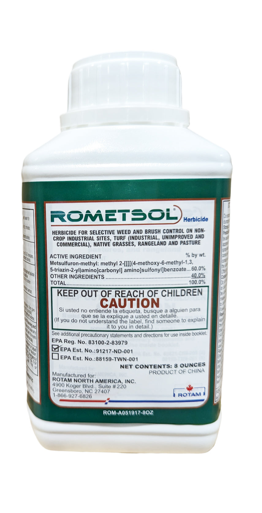 Rometsol Herbicide bottle (8 oz) - simple