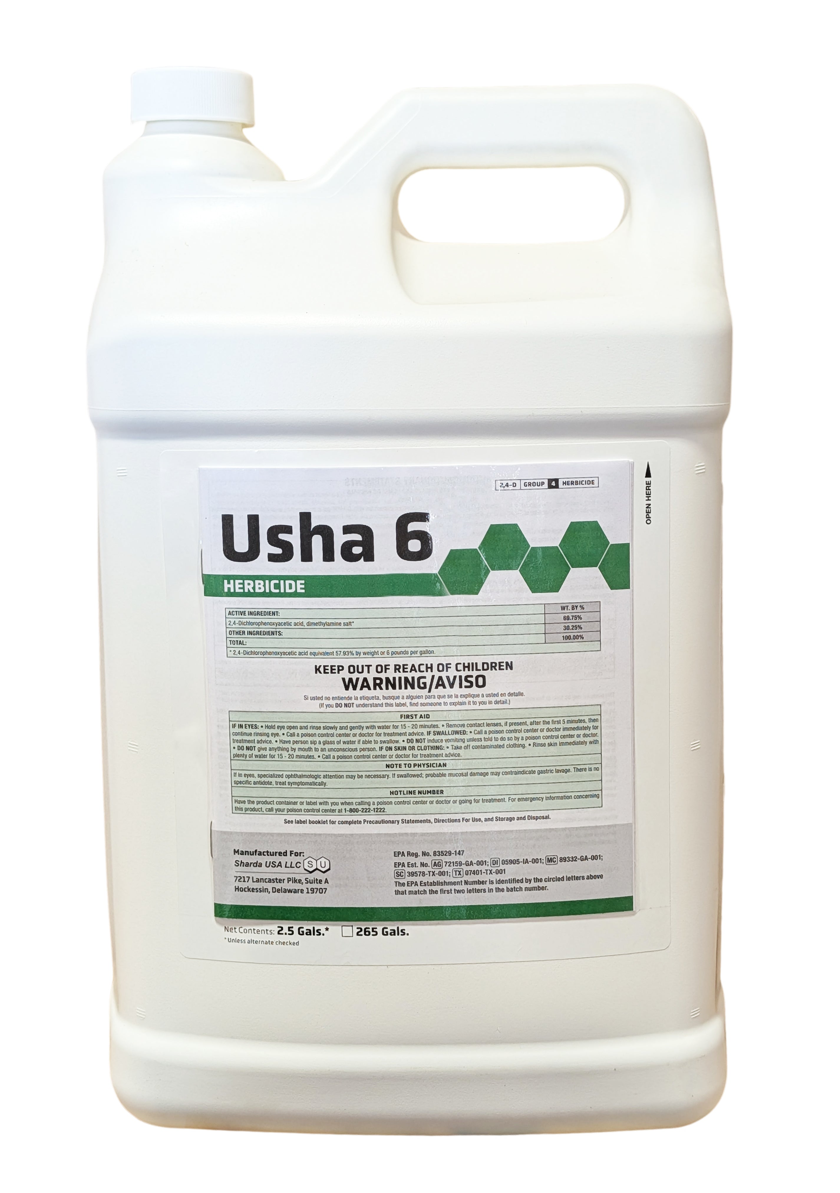 Usha 6 Herbicide 2,4-D Amine 6 jug (2.5 gal)
