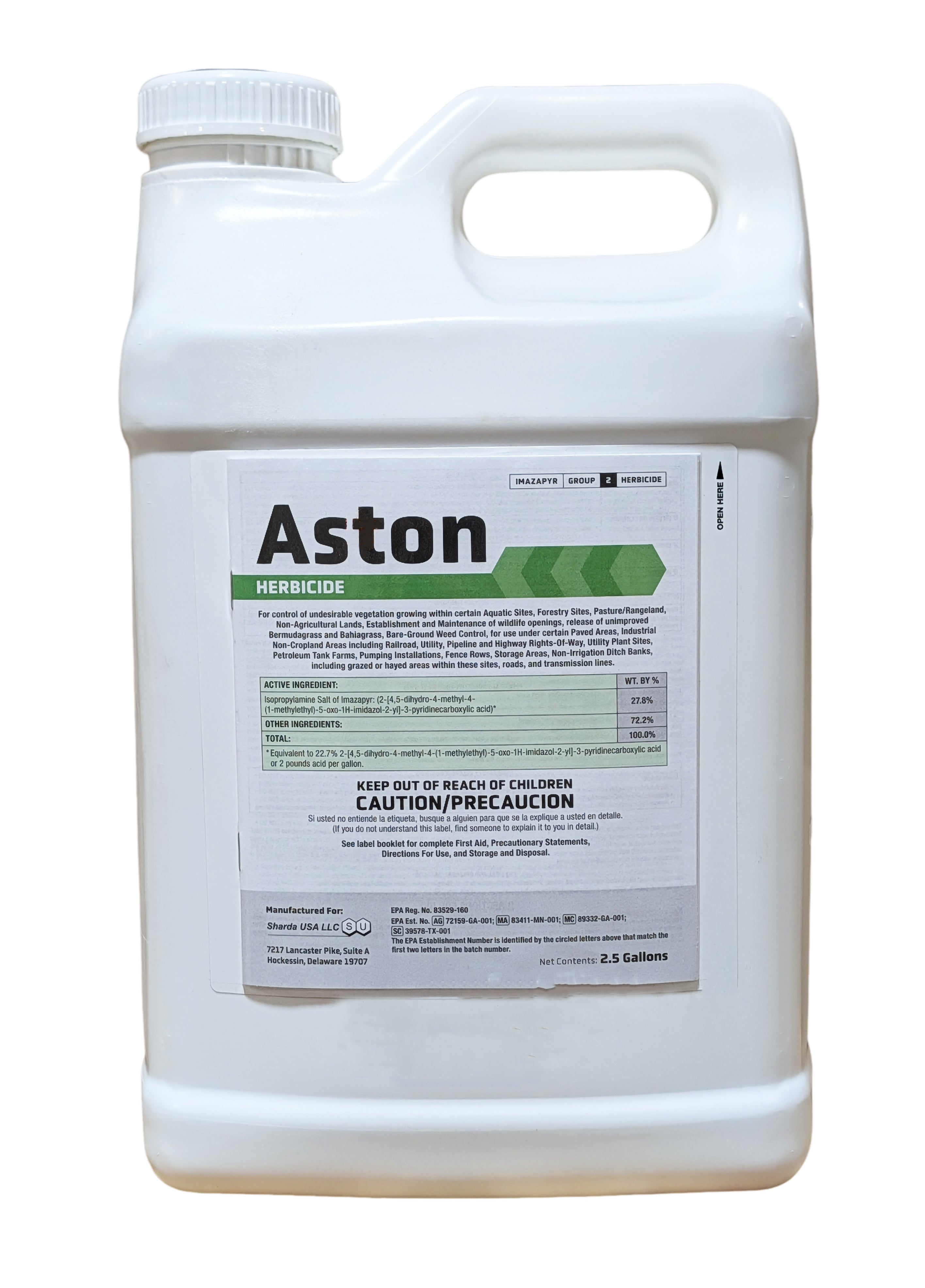Aston 2 SL Herbicide – Imazapyr Aquatic & Bareground Control jug (2.5 gal)