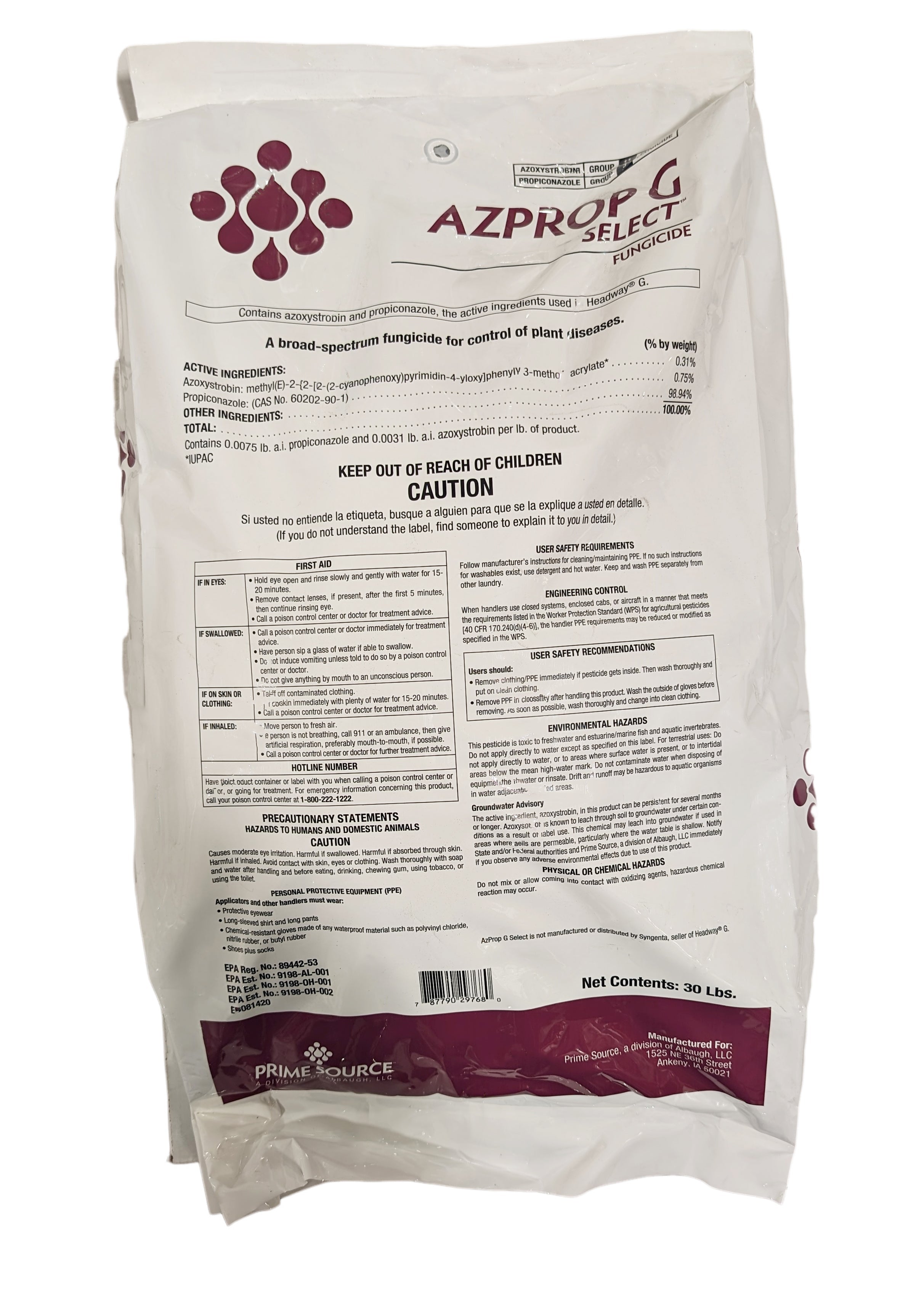 Azprop G Select pallet (70 x 30 lb bags) - simple