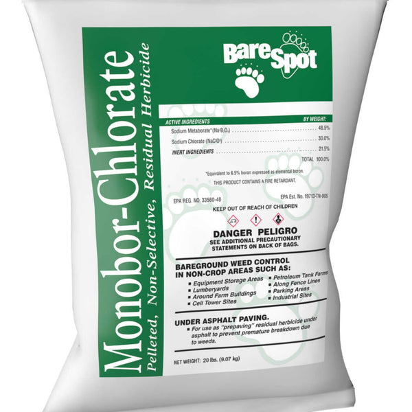 bare spot herbicide Broad-Spectrum BareSpot Monobor-Chlorate Herbicide – 25 lbs