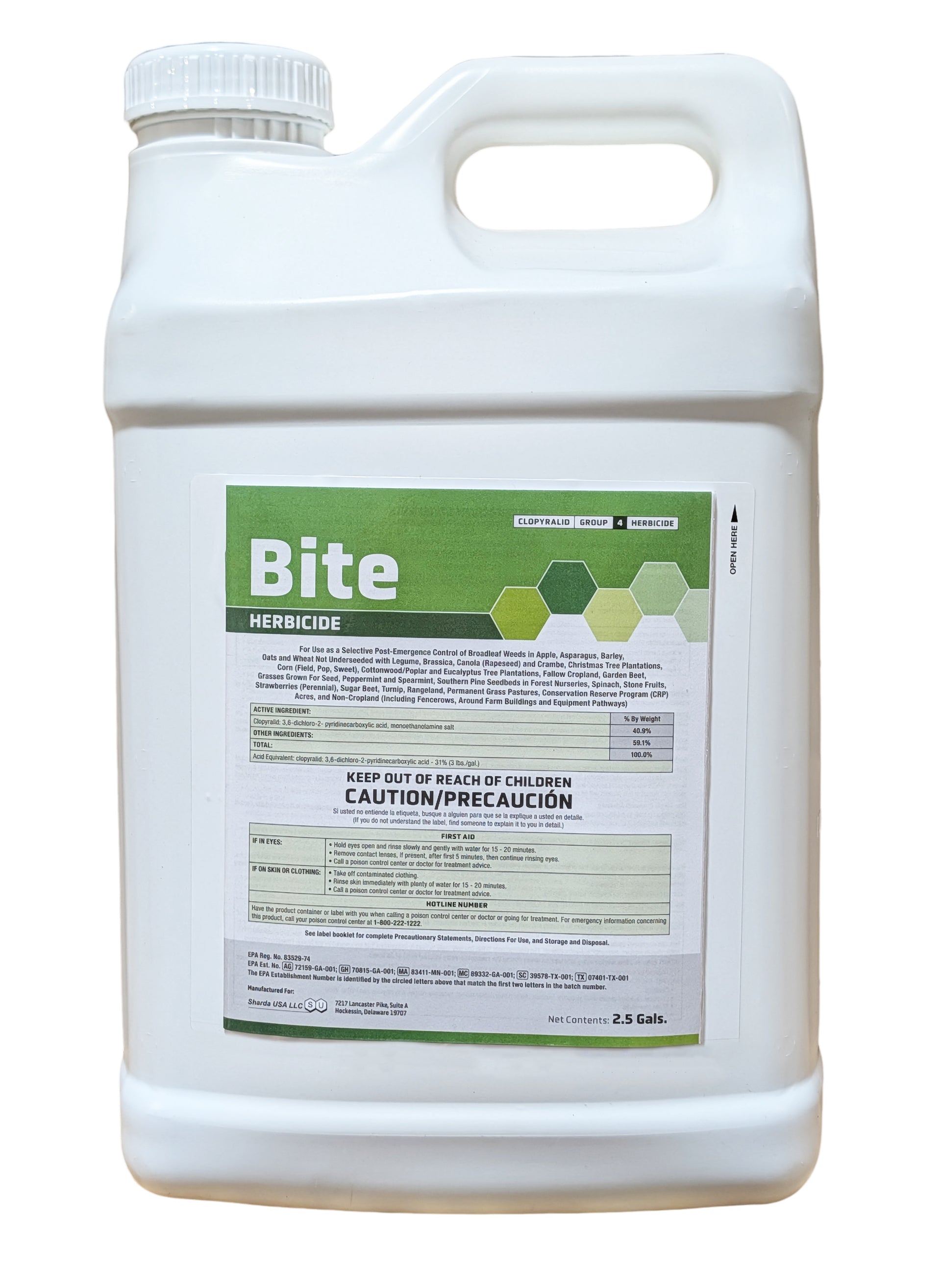 Bite Herbicide Clopyralid Broadleaf Weed Control 2.5 gal
