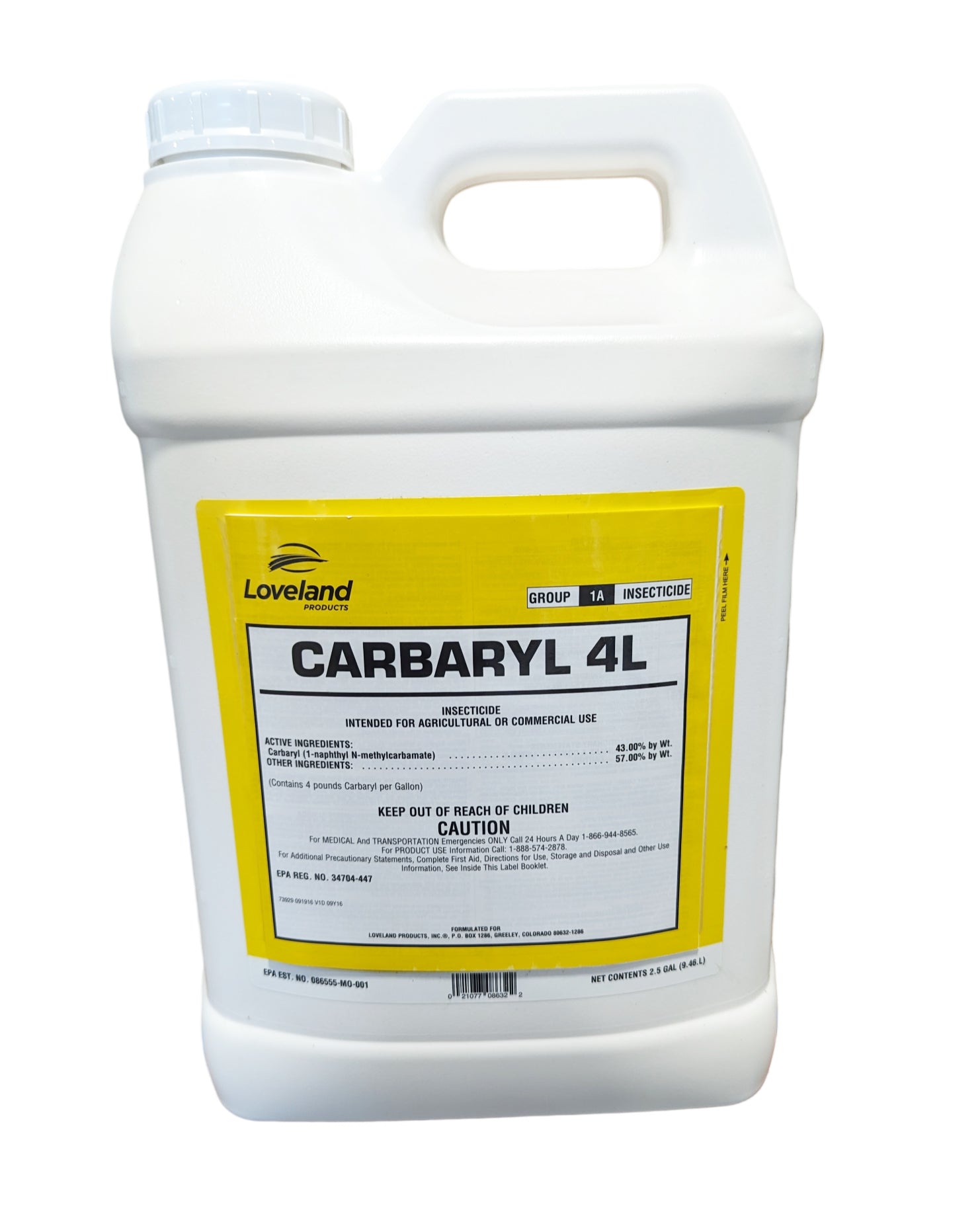 Carbaryl 4L Insecticide jug (2.5 gal) - simple