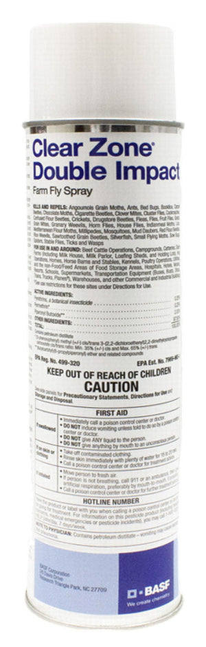 Clear Zone Double Impact Farm Fly Spray can (14 oz) - simple
