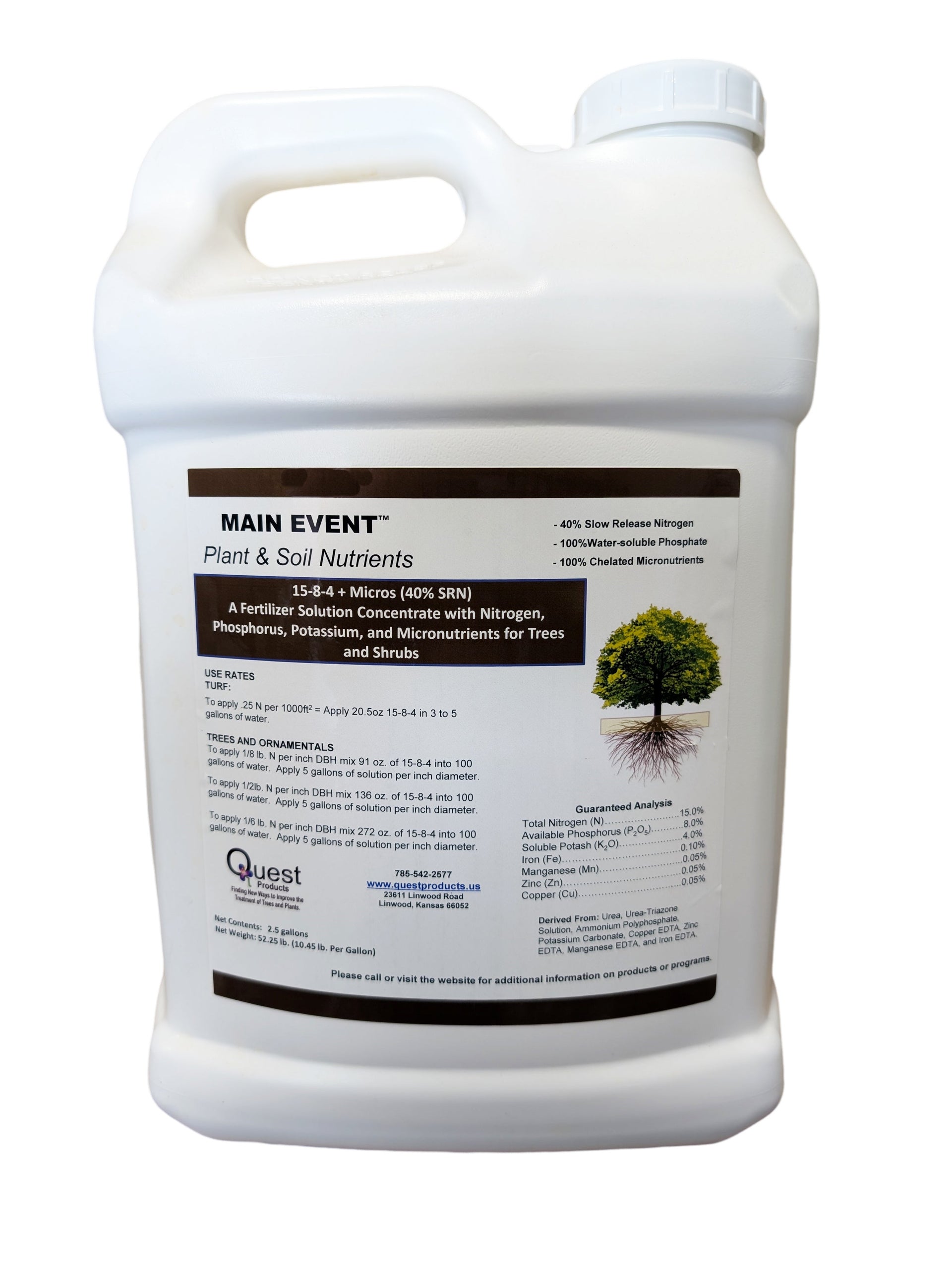 plant shrub fertilizer Main Event 15-8-4 Tree and Shrub Fertilizer jug (2.5 gal)
