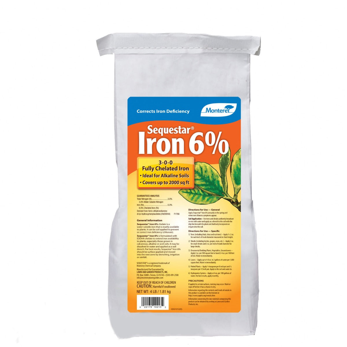 Monterey Sequestar Iron 6% 3-0-0 bag (4 lbs) - simple