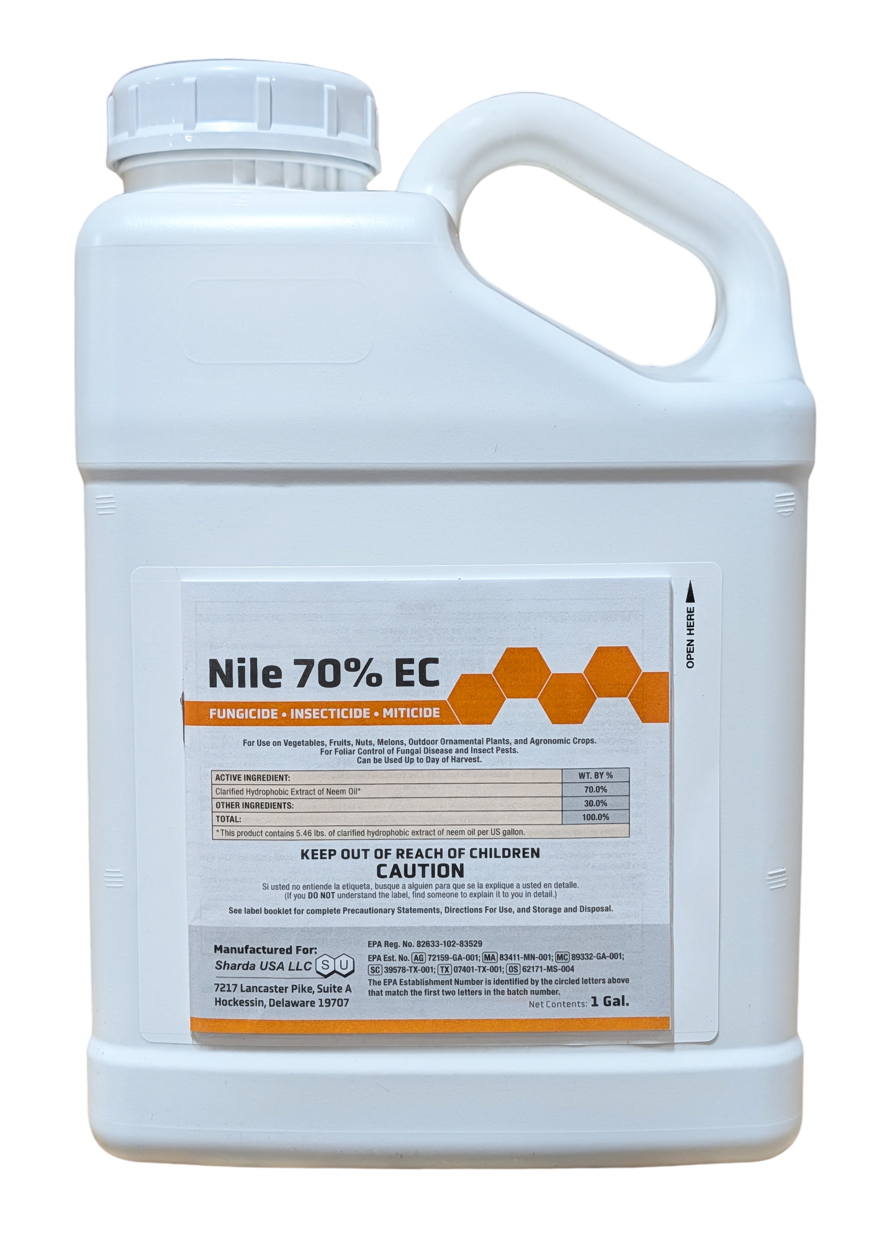 Nile Botanical Fungicide, Miticide & Insecticide – 70% Neem Oil gallon (128 oz)