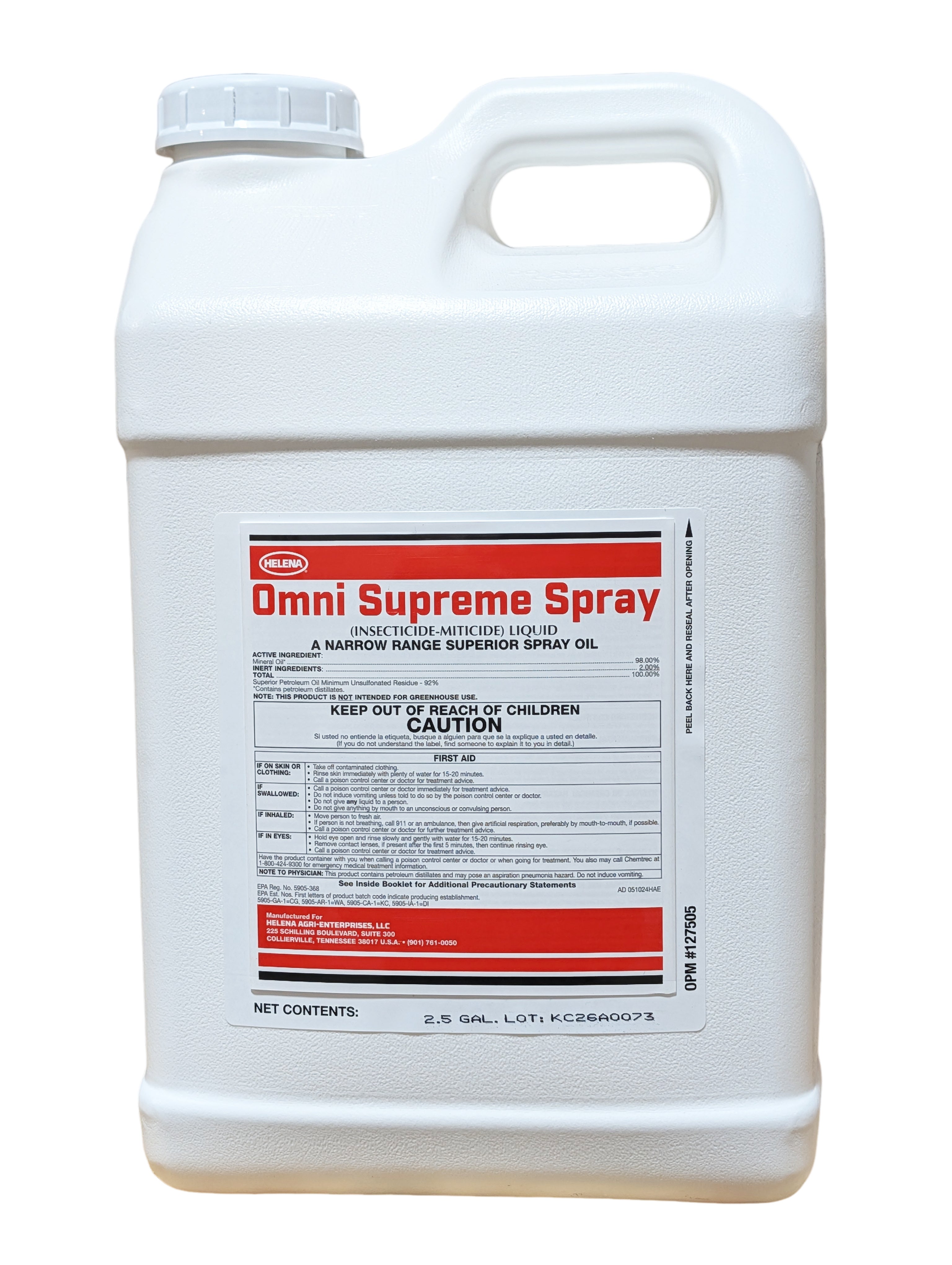 Omni Supreme Spray Oil jug (2.5 gal)