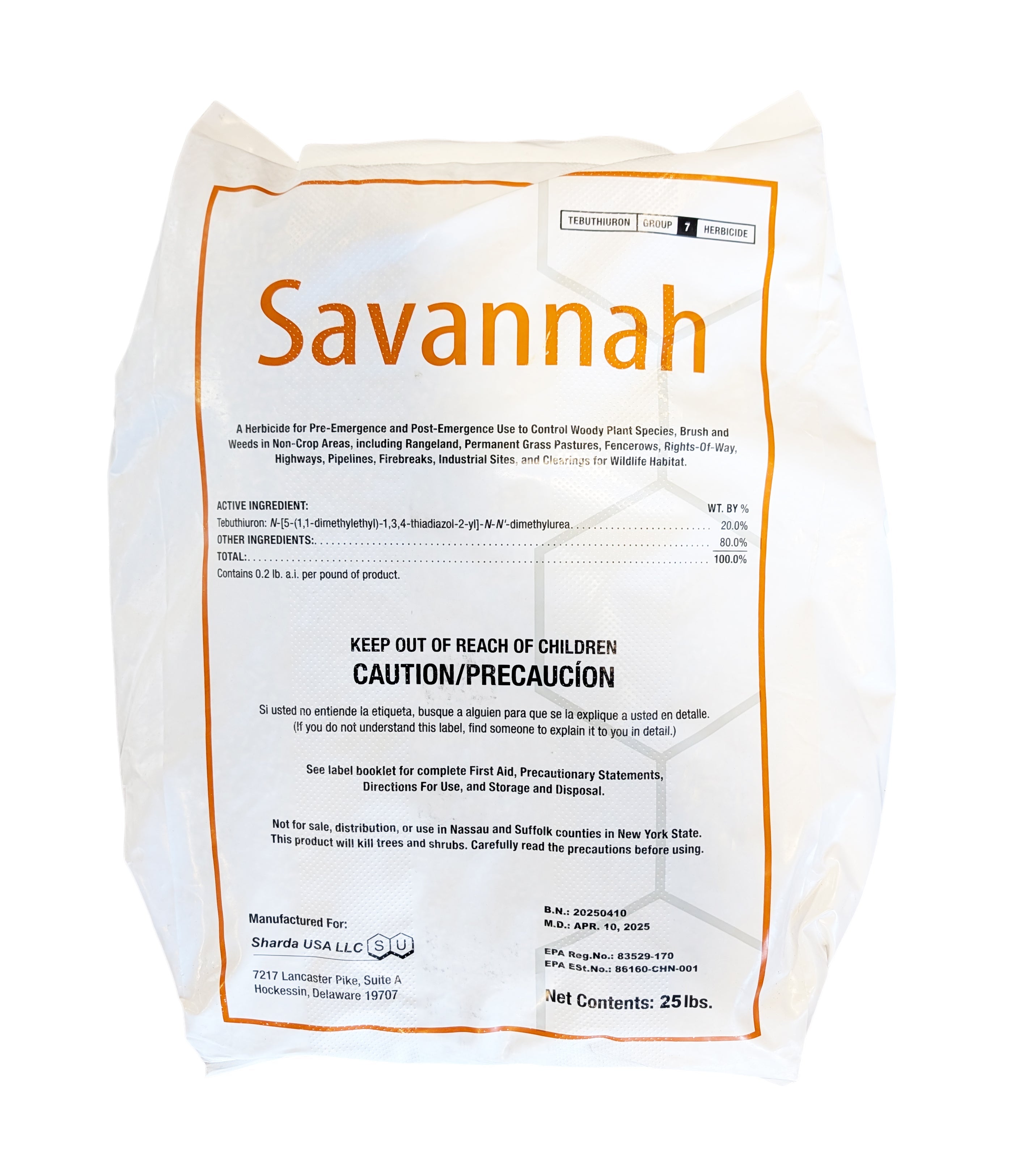 Savannah Pelletized Herbicide bag (25 lbs)