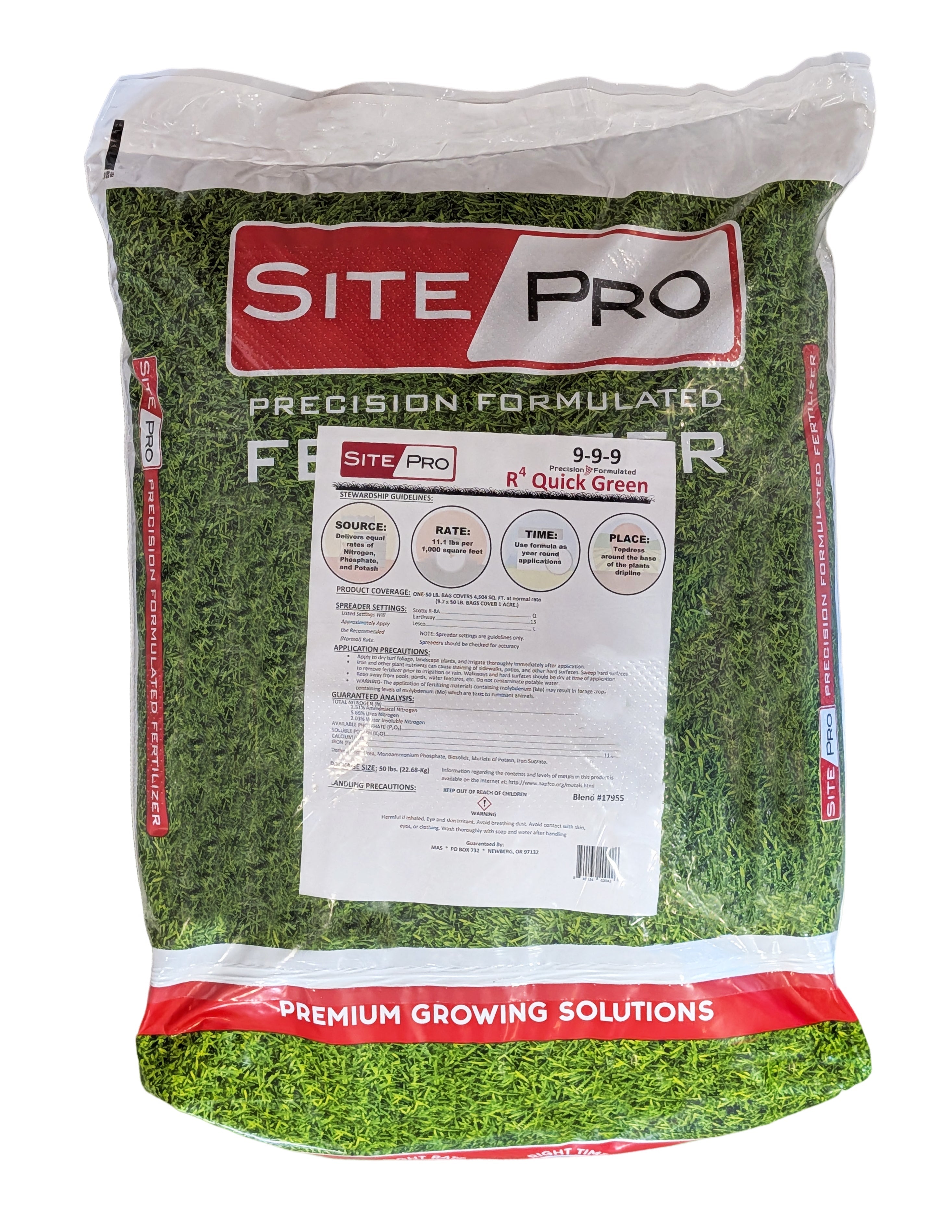9-9-9 Quick Green Fertilizer with 11% Iron bag (50 lbs)