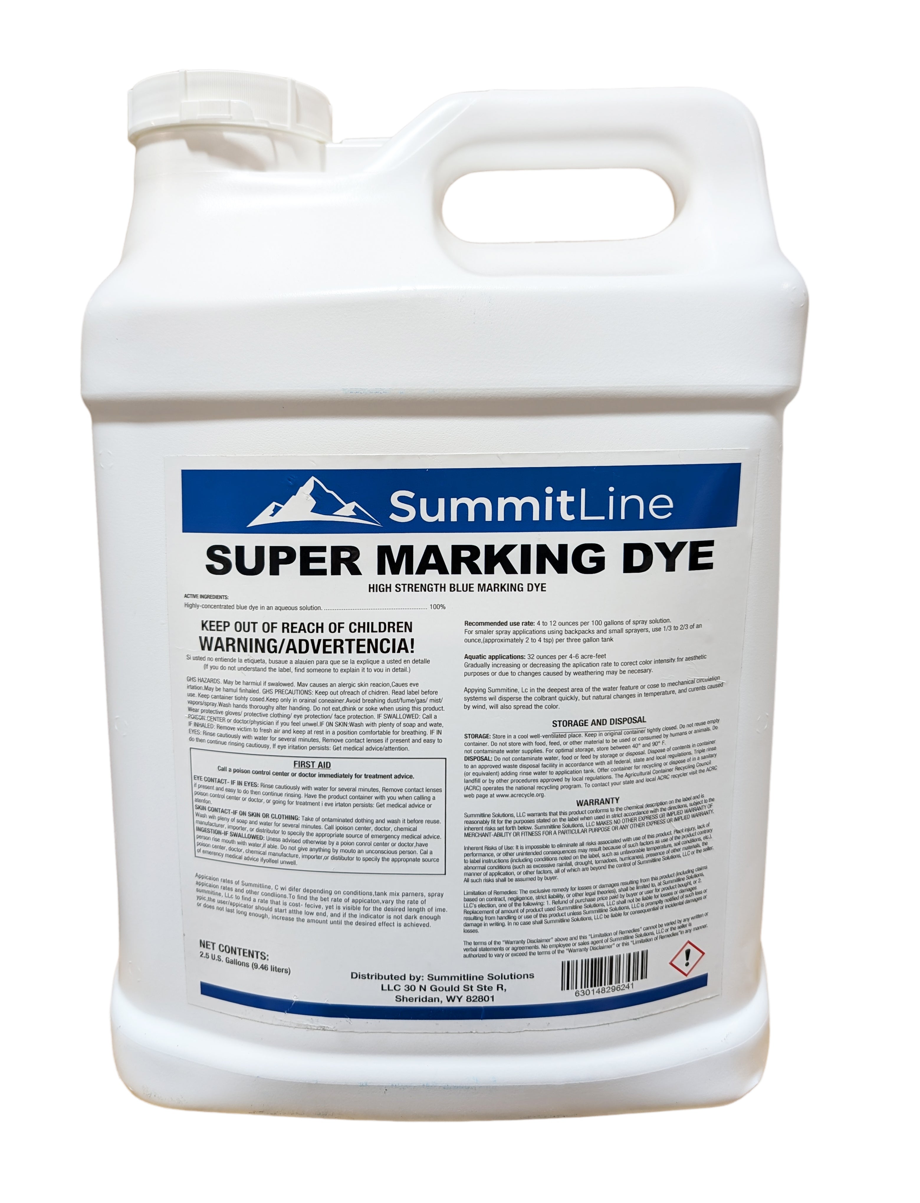 Summitline Super Blue Marking Dye jug (2.5 gal)