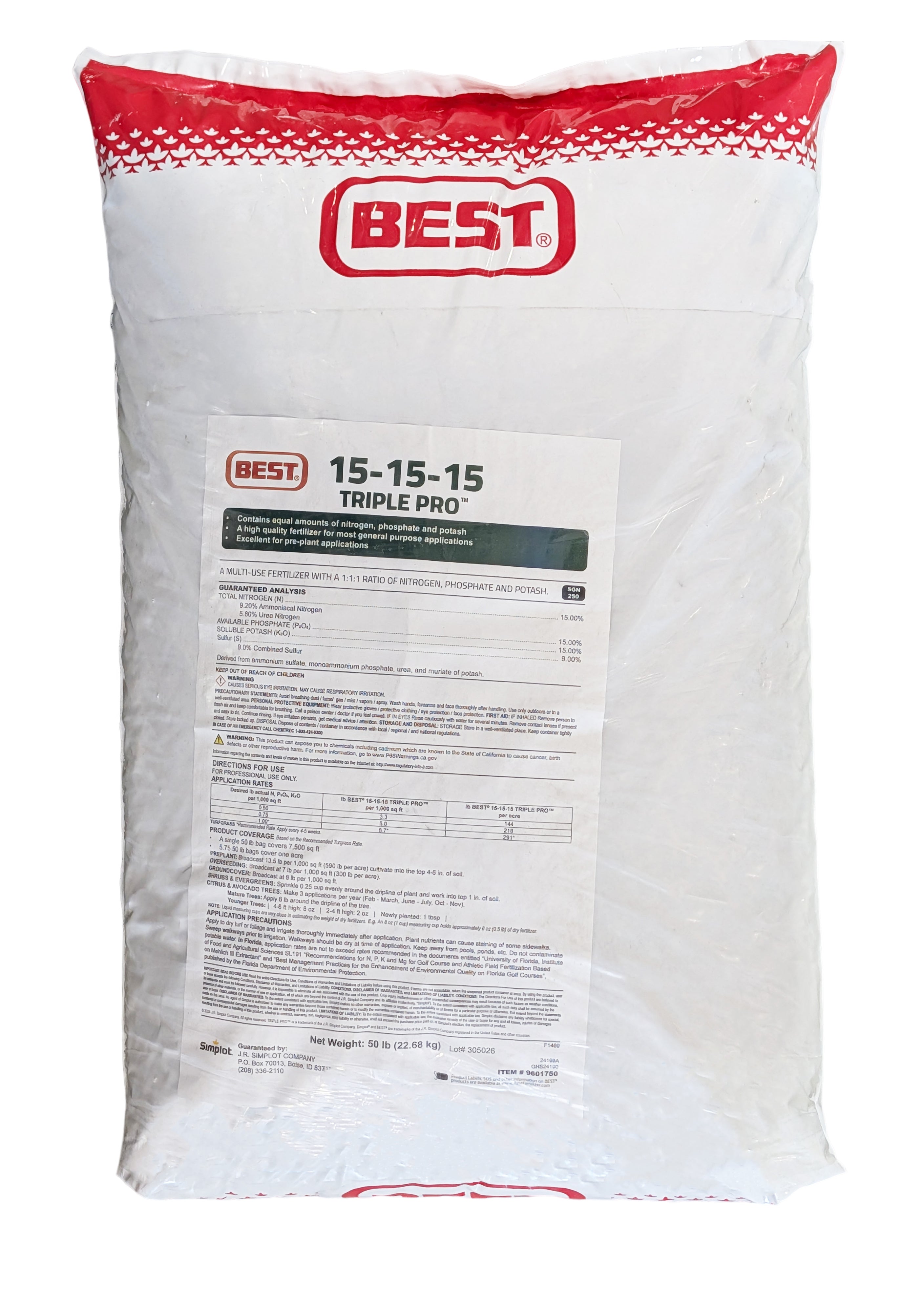 Best Triple Pro 15-15-15 Fertilizer - 50 LB Bag